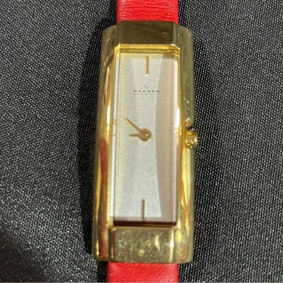 Skagen Gold and Red Watch - Picture 1 of 6